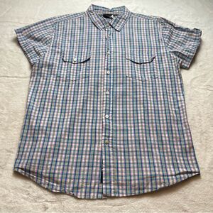 Vurt Button Down Short Sleeve Checkered Shirt Size XL